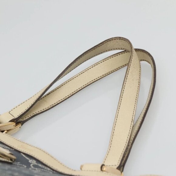 GUCCI Abbey Tote Bag Canvas Navy Gold 141472 Auth - Picture 9 of 16